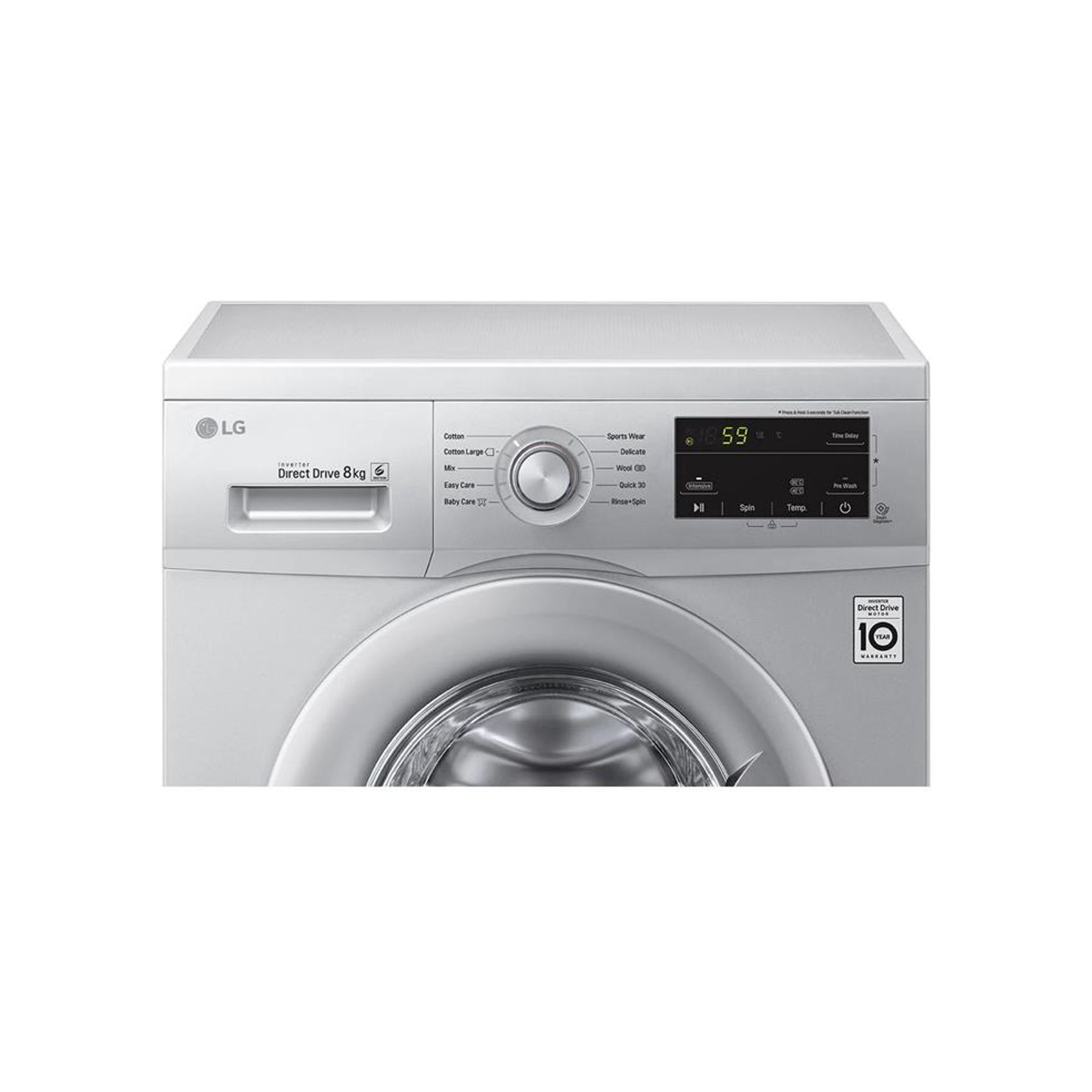 LG 8kg Front Loader Washing Machine - Luxury Silver (Photo: 2)